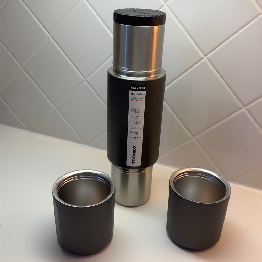 Corkcicle 36 oz Traveler Tumbler in Ceramic Slate Gray